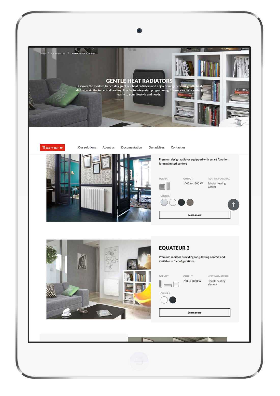 Vue tablette Thermor